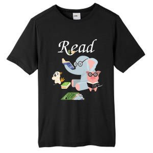 Teacher Library Read Book Club Piggie Elephant Pigeons Funny Tall Fusion ChromaSoft Performance T-Shirt