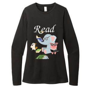 Teacher Library Read Book Club Piggie Elephant Pigeons Funny Womens CVC Long Sleeve Shirt