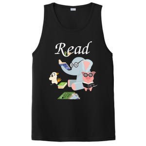 Teacher Library Read Book Club Piggie Elephant Pigeons Funny PosiCharge Competitor Tank