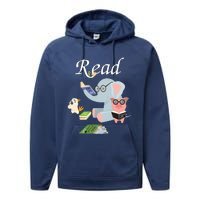 Teacher Library Read Book Club Piggie Elephant Pigeons Funny Performance Fleece Hoodie