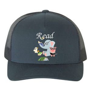 Teacher Library Read Book Club Piggie Elephant Pigeons Funny Yupoong Adult 5-Panel Trucker Hat