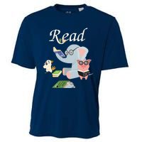 Teacher Library Read Book Club Piggie Elephant Pigeons Funny Cooling Performance Crew T-Shirt