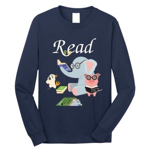 Teacher Library Read Book Club Piggie Elephant Pigeons Funny Long Sleeve Shirt