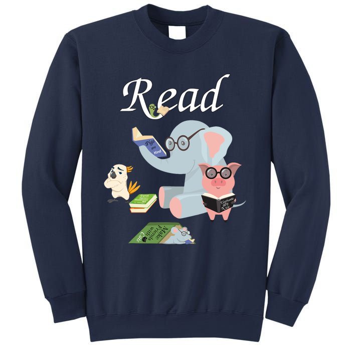 Teacher Library Read Book Club Piggie Elephant Pigeons Funny Sweatshirt