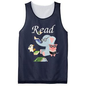 Teacher Library Read Book Club Piggie Elephant Pigeons Funny Mesh Reversible Basketball Jersey Tank