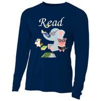 Teacher Library Read Book Club Piggie Elephant Pigeons Funny Cooling Performance Long Sleeve Crew