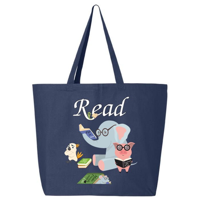 Teacher Library Read Book Club Piggie Elephant Pigeons Funny 25L Jumbo Tote