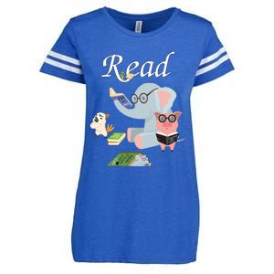 Teacher Library Read Book Club Piggie Elephant Pigeons Funny Enza Ladies Jersey Football T-Shirt