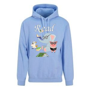 Teacher Library Read Book Club Piggie Elephant Pigeons Funny Unisex Surf Hoodie