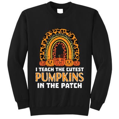 Teach Leopard Rainbow Cute Halloween Costume Teacher Women Tall Sweatshirt