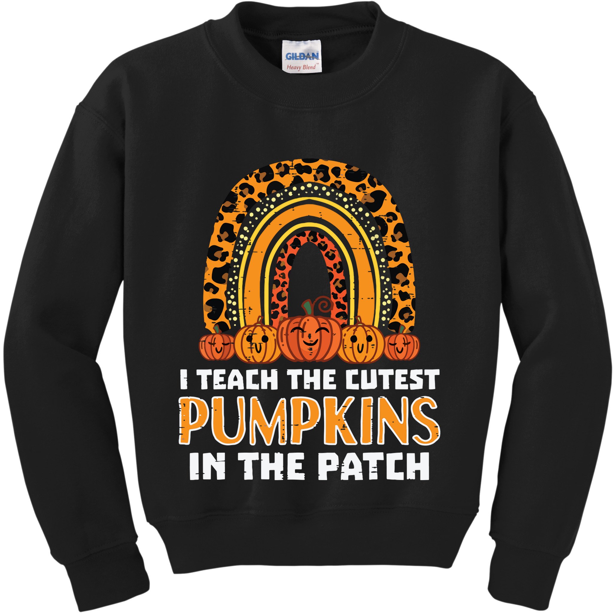 Teach Leopard Rainbow Cute Halloween Costume Teacher Women Kids Sweatshirt