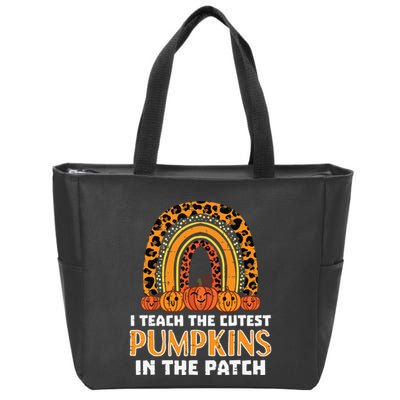 Teach Leopard Rainbow Cute Halloween Costume Teacher Women Zip Tote Bag