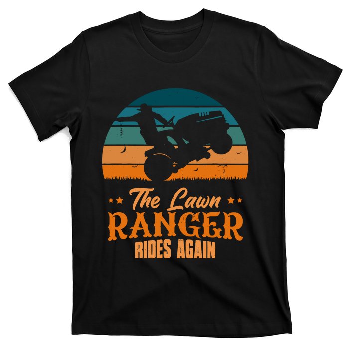 The Lawn Ranger Rides Again Mowing Vintage Retro Mower T-Shirt