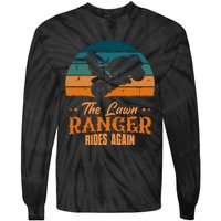 The Lawn Ranger Rides Again Mowing Vintage Retro Mower Tie-Dye Long Sleeve Shirt