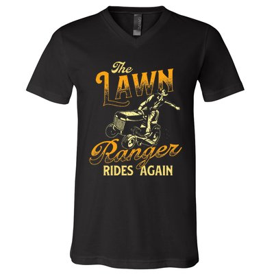 The Lawn Ranger Rides Again Gardener Lawn Mower V-Neck T-Shirt