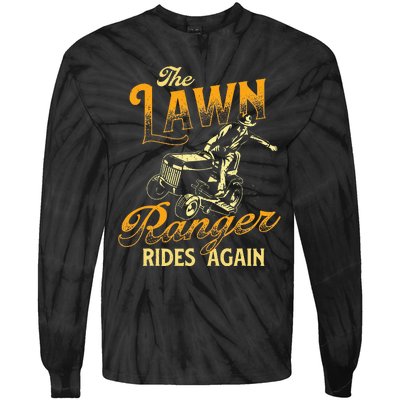 The Lawn Ranger Rides Again Gardener Lawn Mower Tie-Dye Long Sleeve Shirt