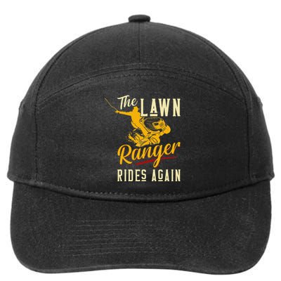 The Lawn Ranger Rides Again Lawn Tractor Mowing 7-Panel Snapback Hat