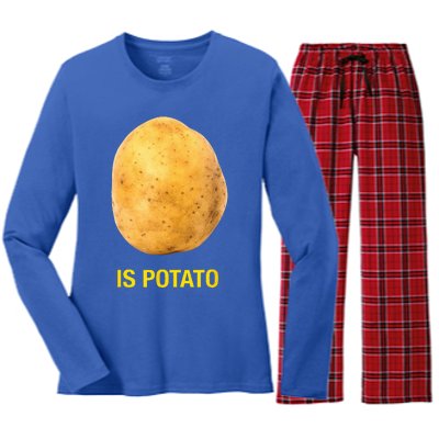 The Late Show With Stephen Colbert Is Potato Charity Women's Long Sleeve Flannel Pajama Set 