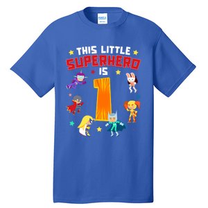 This Little Superhero Is 1 Year Old Super Hero 1st Bday Age Cute Gift Tall T-Shirt