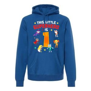 This Little Superhero Is 1 Year Old Super Hero 1st Bday Age Cute Gift Premium Hoodie