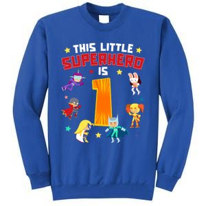 This Little Superhero Is 1 Year Old Super Hero 1st Bday Age Cute Gift Tall Sweatshirt