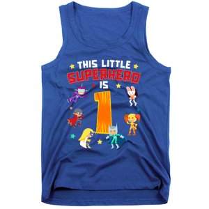 This Little Superhero Is 1 Year Old Super Hero 1st Bday Age Cute Gift Tank Top