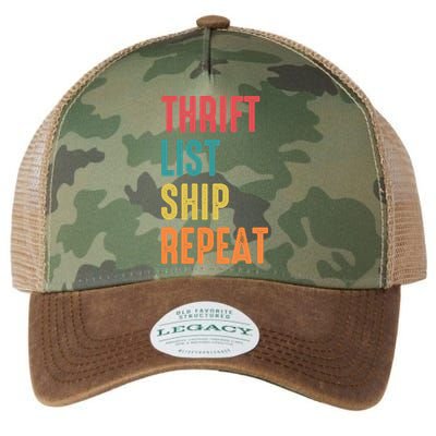 Thrift List Ship Repeat Funny Sourcing Reseller Gift Legacy Tie Dye Trucker Hat