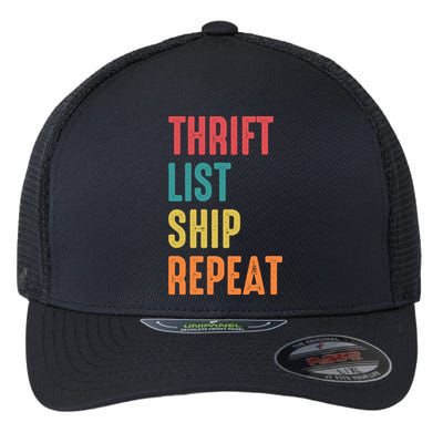 Thrift List Ship Repeat Funny Sourcing Reseller Gift Flexfit Unipanel Trucker Cap