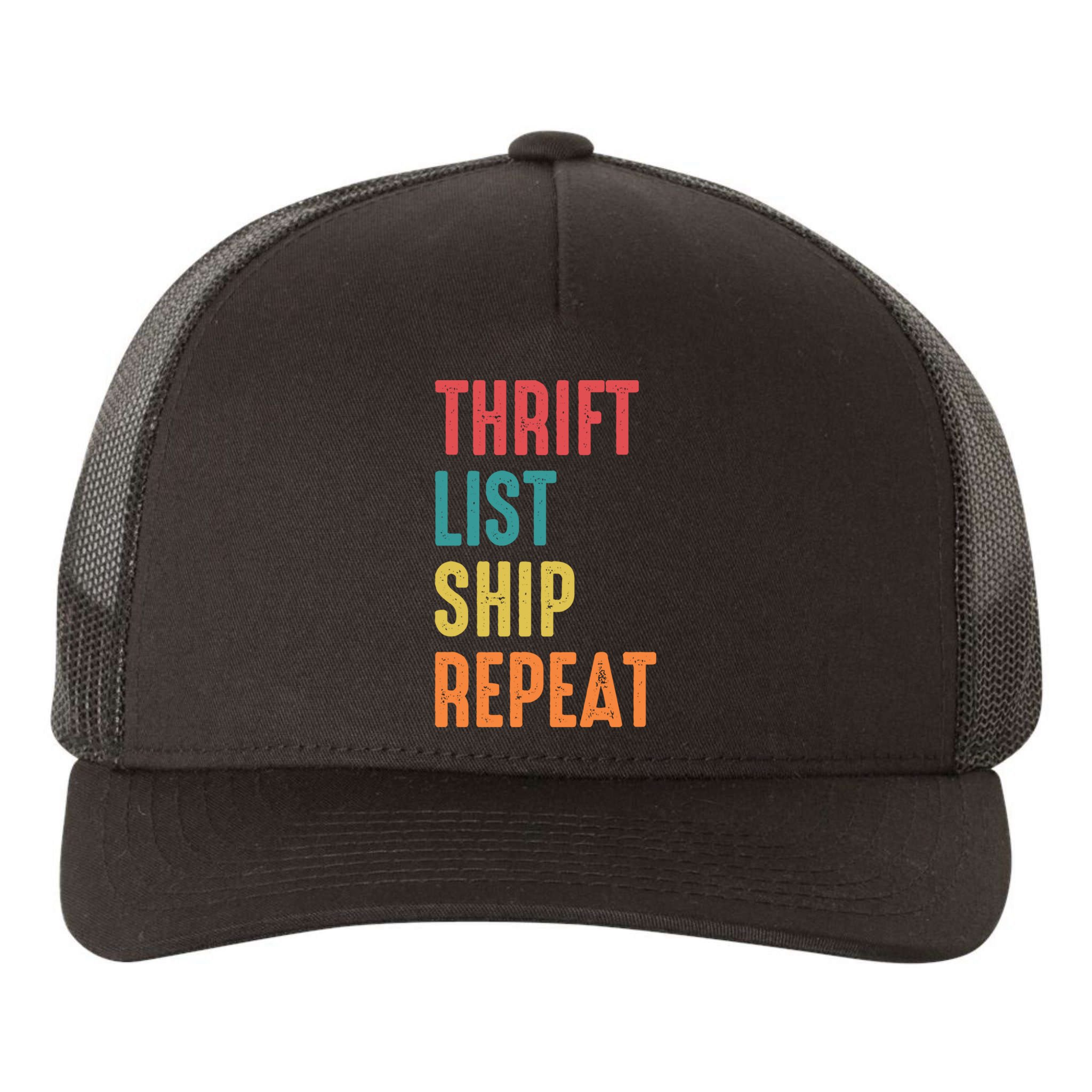 Thrift List Ship Repeat Funny Sourcing Reseller Gift Yupoong Adult 5-Panel Trucker Hat