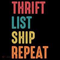 Thrift List Ship Repeat Funny Sourcing Reseller Gift Flatbill Hat