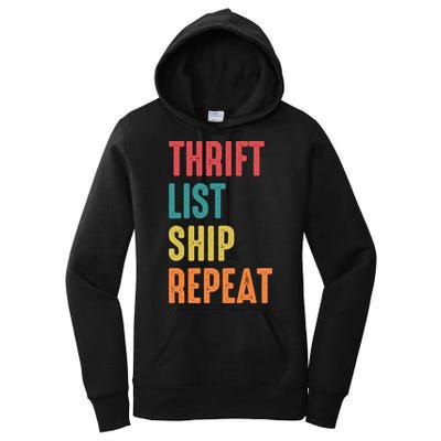 Thrift List Ship Repeat Funny Sourcing Reseller Gift Women's Pullover Hoodie