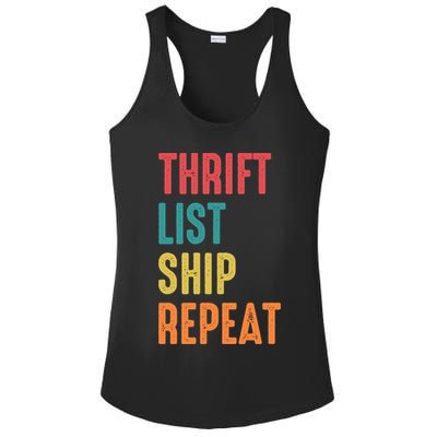 Thrift List Ship Repeat Funny Sourcing Reseller Gift Ladies PosiCharge Competitor Racerback Tank
