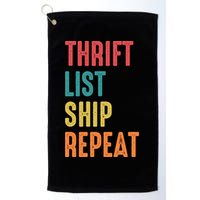 Thrift List Ship Repeat Funny Sourcing Reseller Gift Golf Towel