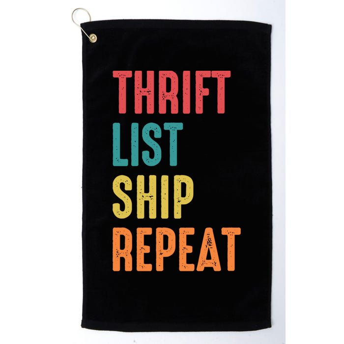 Thrift List Ship Repeat Funny Sourcing Reseller Gift Golf Towel