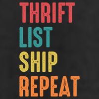Thrift List Ship Repeat Funny Sourcing Reseller Gift Golf Towel