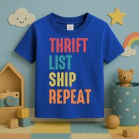 Thrift List Ship Repeat Funny Sourcing Reseller Gift Toddler T-Shirt