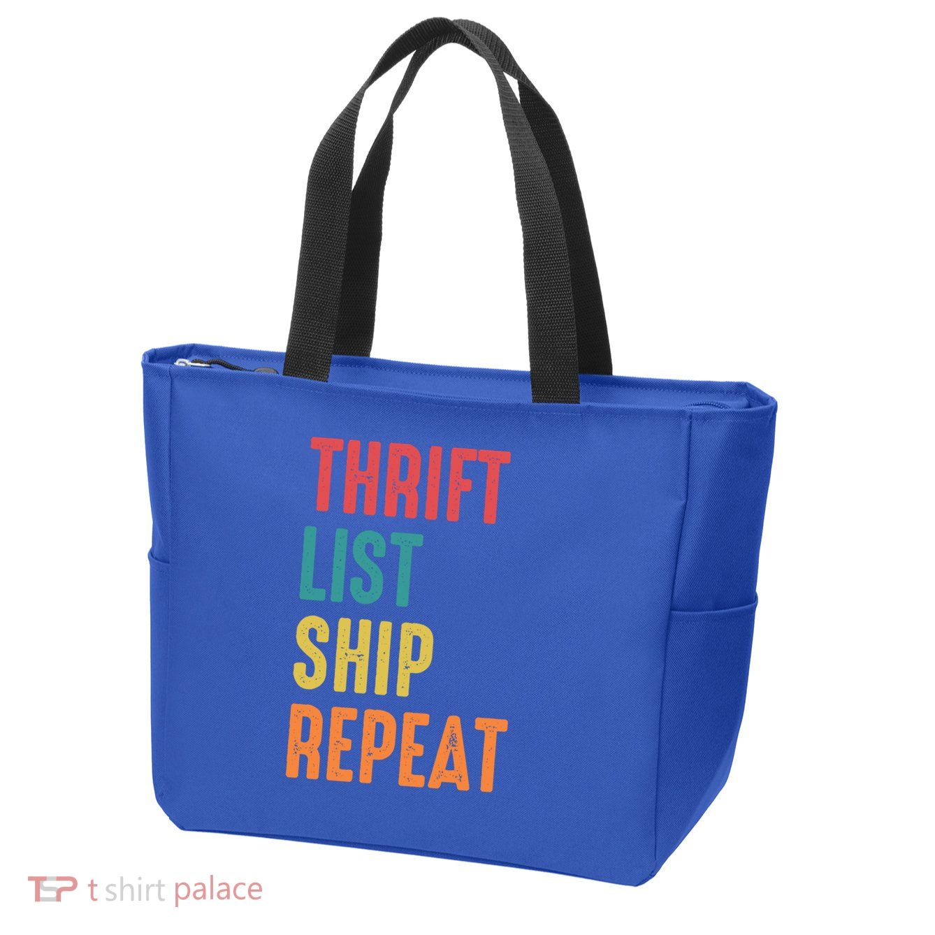 Thrift List Ship Repeat Funny Sourcing Reseller Gift Zip Tote Bag