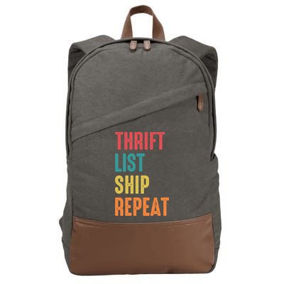 Thrift List Ship Repeat Funny Sourcing Reseller Gift Cotton Canvas Backpack