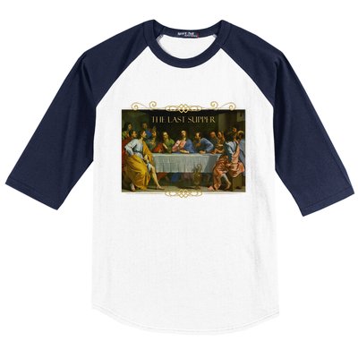 The Last Supper Painting Catholic Easter Jesus Lent Baseball Sleeve Shirt