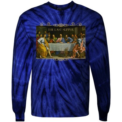 The Last Supper Painting Catholic Easter Jesus Lent Tie-Dye Long Sleeve Shirt