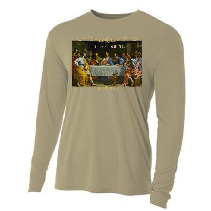 The Last Supper Painting Catholic Easter Jesus Lent Cooling Performance Long Sleeve Crew