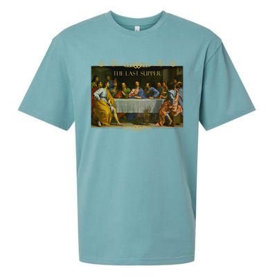 The Last Supper Painting Catholic Easter Jesus Lent Sueded Cloud Jersey T-Shirt