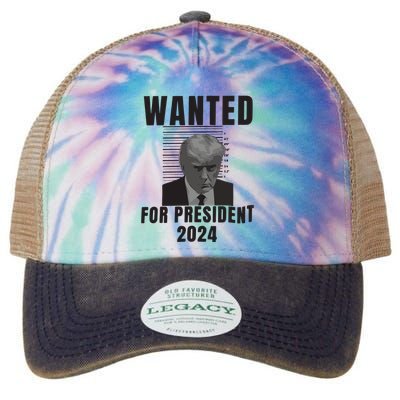 Trump Legend Save America Trump Not Guilty Legacy Tie Dye Trucker Hat