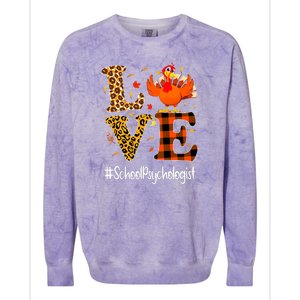 Thanksgiving Love School Psychologist Turkey Autumn Fall Colorblast Crewneck Sweatshirt