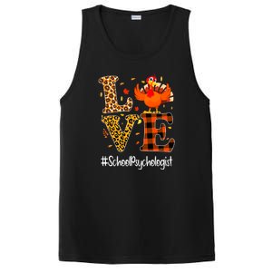 Thanksgiving Love School Psychologist Turkey Autumn Fall PosiCharge Competitor Tank