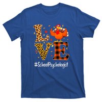 Thanksgiving Love School Psychologist Turkey Autumn Fall T-Shirt