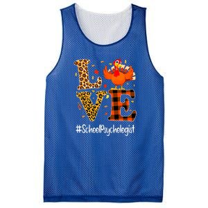 Thanksgiving Love School Psychologist Turkey Autumn Fall Mesh Reversible Basketball Jersey Tank