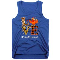 Thanksgiving Love School Psychologist Turkey Autumn Fall Tank Top