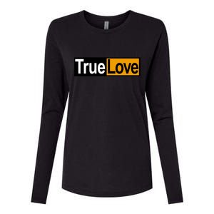 True Love Spoof Logo Womens Cotton Relaxed Long Sleeve T-Shirt