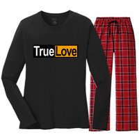 True Love Spoof Logo Women's Long Sleeve Flannel Pajama Set 